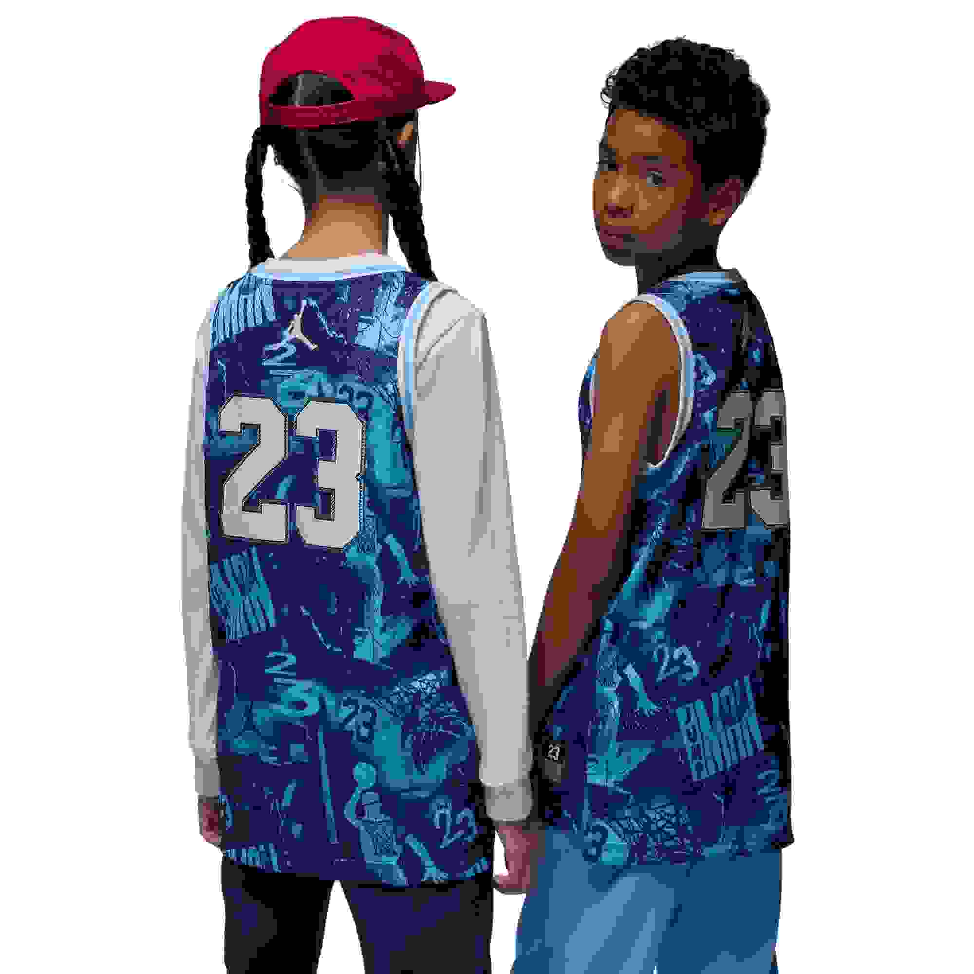 Jordan Big Boys' Blue/Multi Jersey